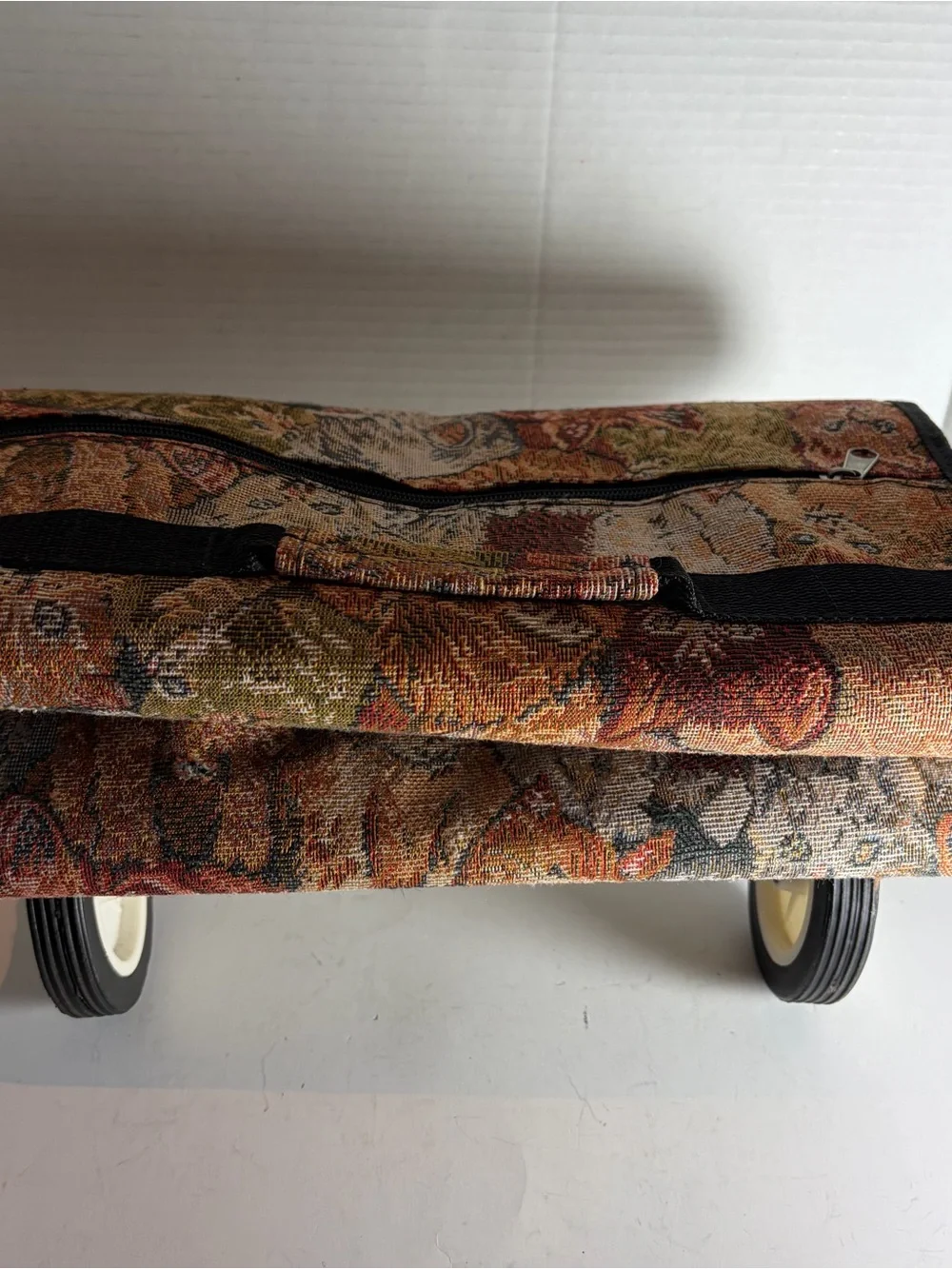 Vintage Tapestry Shopping Bag Cart With Wheels Foldable Travel Bag Cats